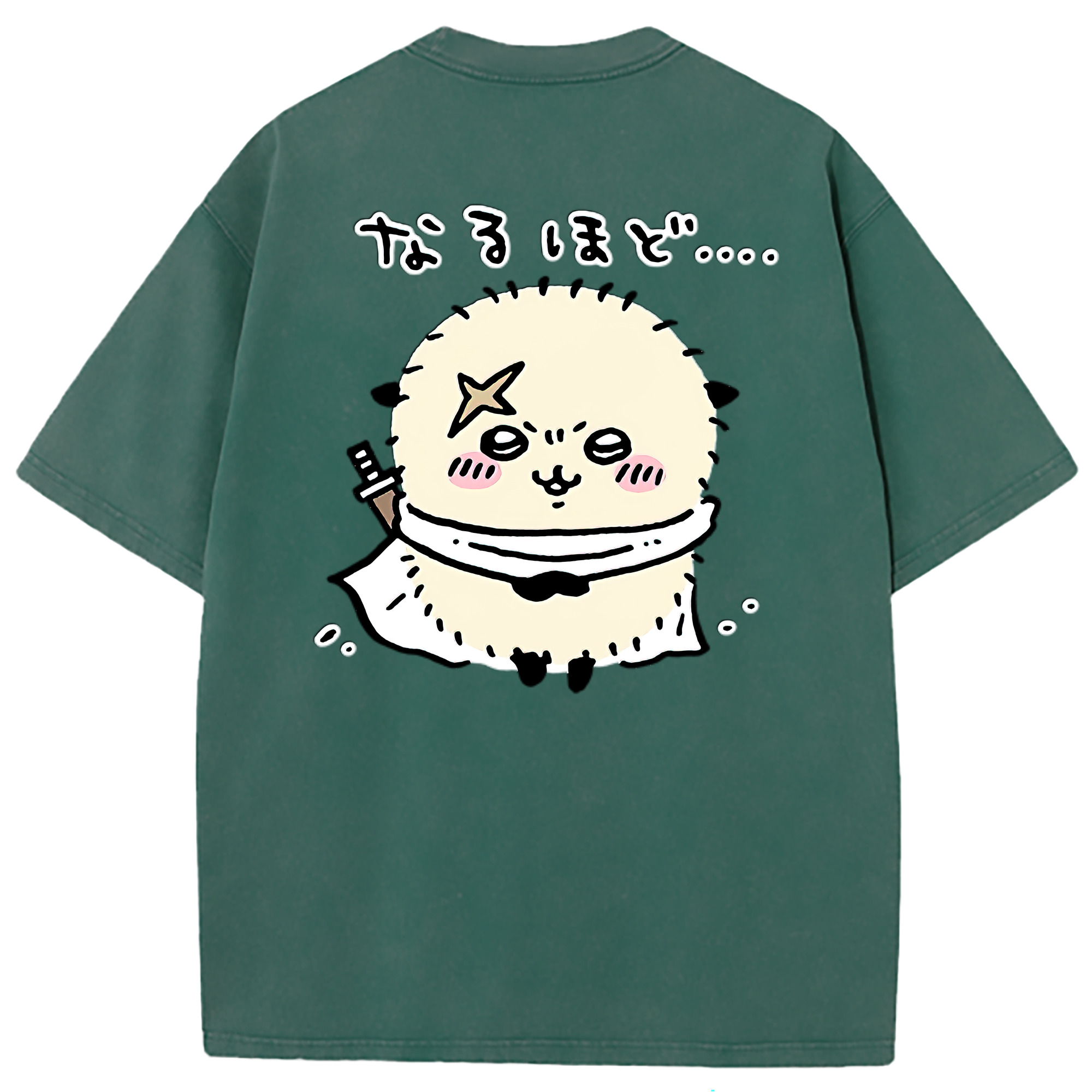 （画像用） ちいかわ ラッコ Chii-kawa Sea otter 綿100% ヴィンテージ風 半袖Tシャツ（背面プリント）